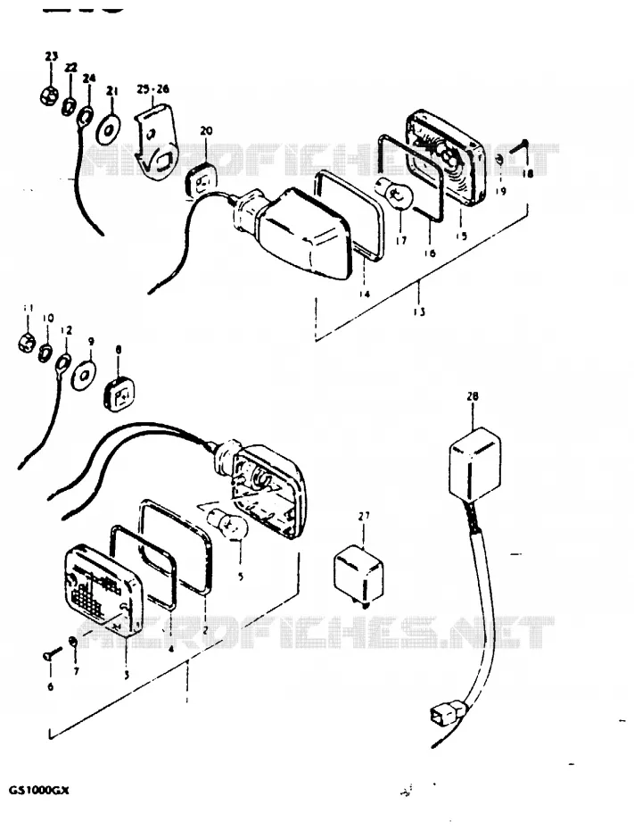 INDICATORS (MODEL X : E18, E26) Suzuki MOTO 1000 GS 1981  GS1000GX(X/T)