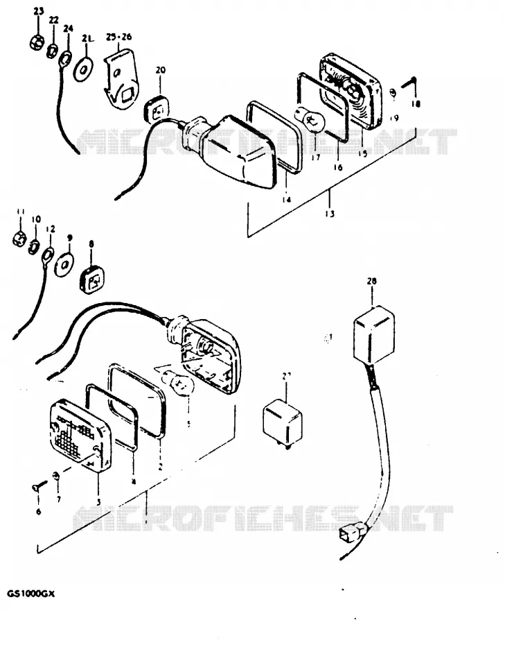 INDICATORS (MODEL X : E2) Suzuki MOTO 1000 GS 1980  GS1000GT(X/T)