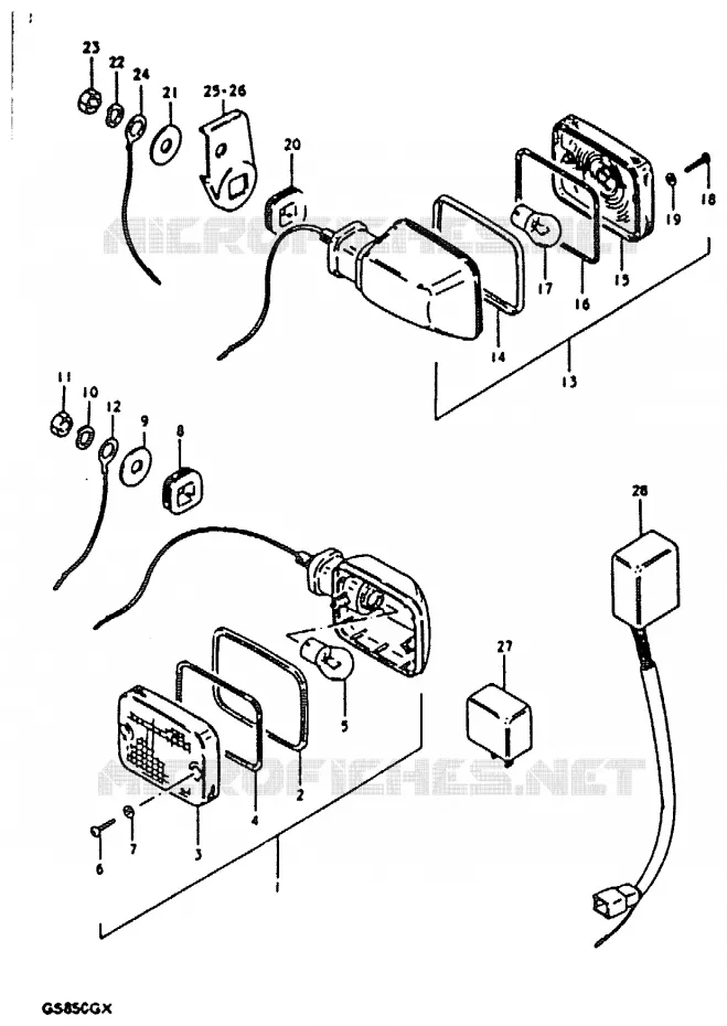INDICATORS (MODEL X : E2) Suzuki MOTO 850 GS 1980  GS850GT(T/X)