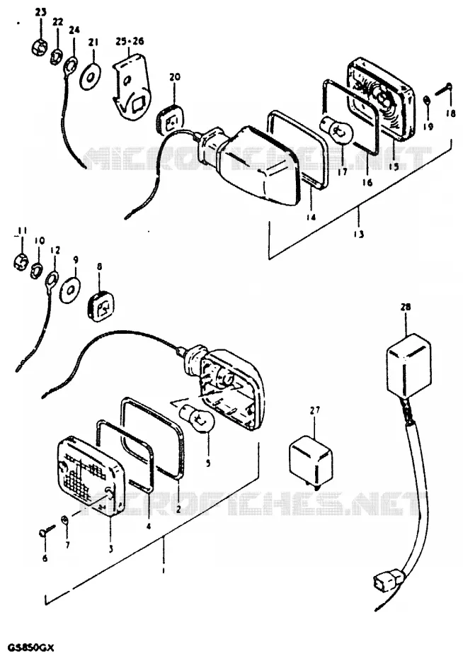 INDICATORS (MODEL X : E39) Suzuki MOTO 850 GS 1980  GS850GT(T/X)