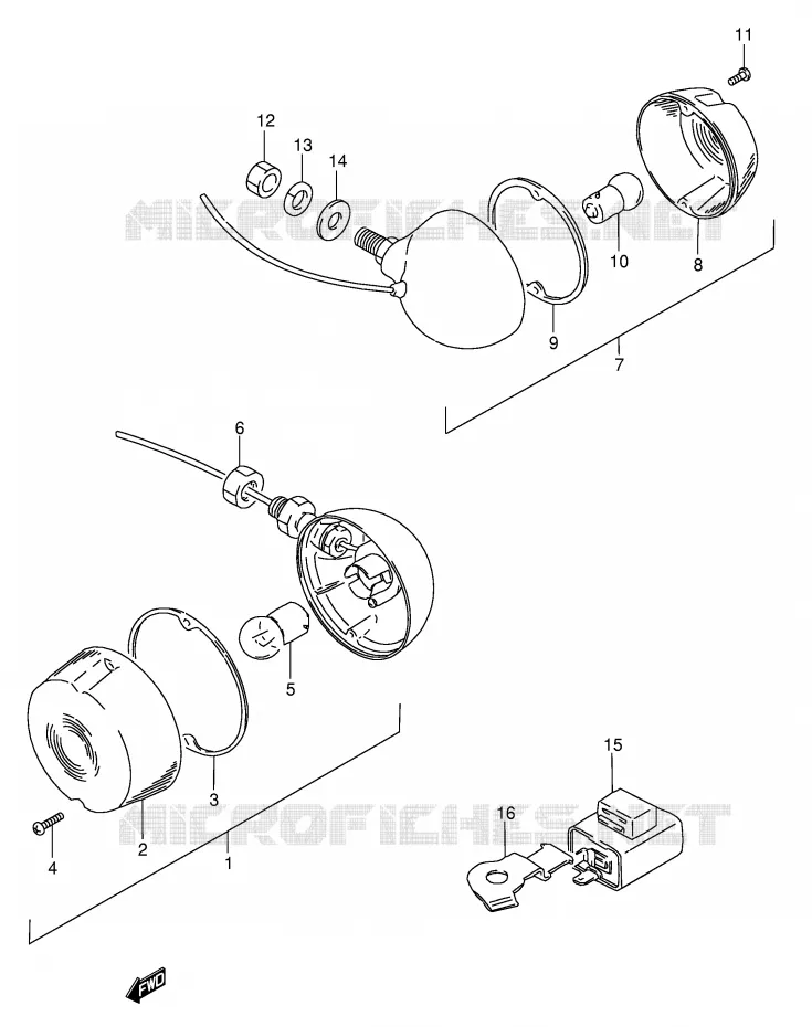 INDICATORS (MODEL X/Z E2) Suzuki SCOOTER 50 FZ 1986  FZ50G(E1)