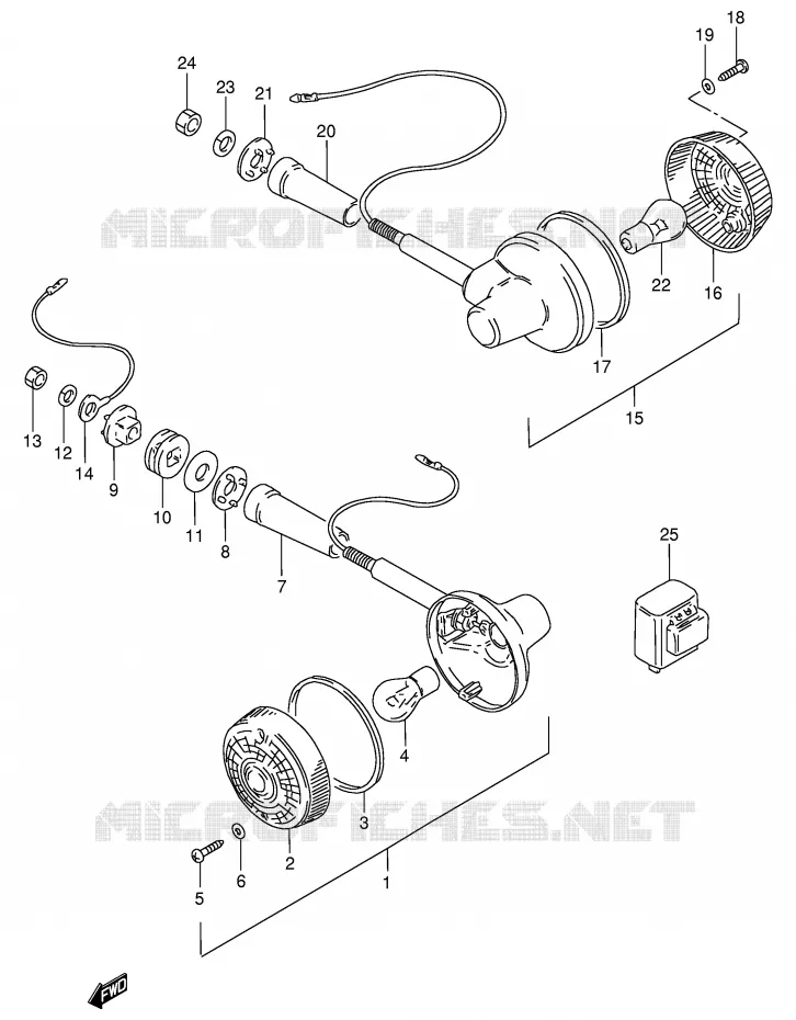 INDICATORS (MODEL Z/D/K E18) Suzuki MOTO 125 GN 1994  GN125R(E1)