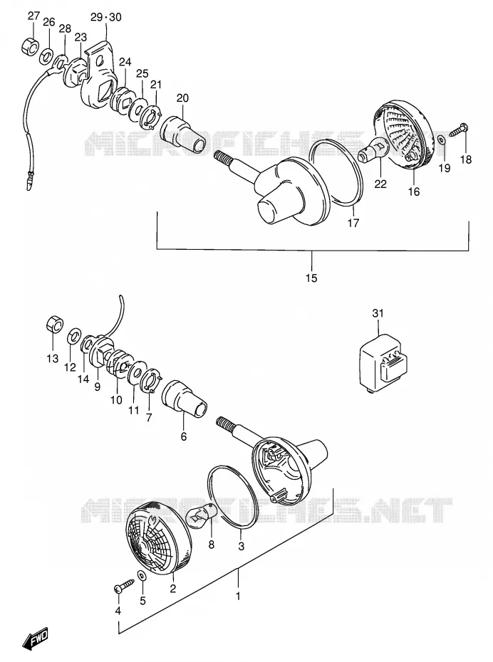 INDICATORS (MODEL Z/D/K E4) Suzuki MOTO 125 GN 1991  GN125EM(E1)