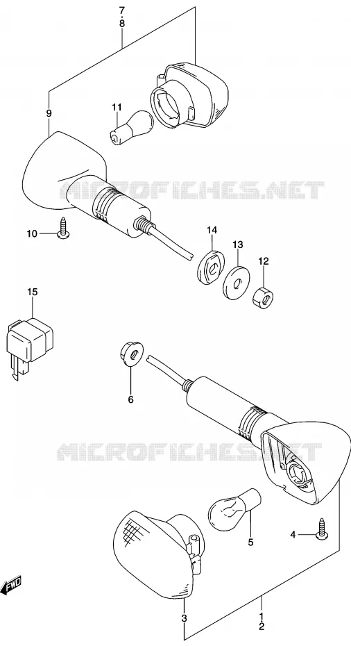 INDICATORS (P24) Suzuki MOTO 500 GS-E 2003  GS500HUK3(P19)