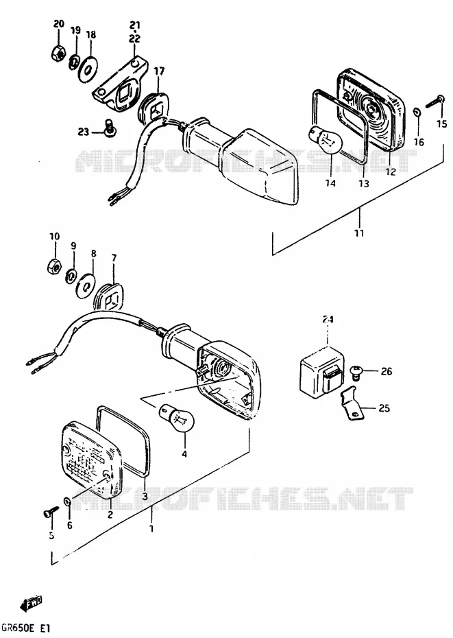 INDICATORS Suzuki MOTO 650 TEMPTER 1984  GR650E(D/E)