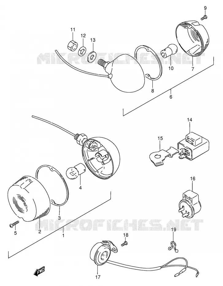 INDICATORS Suzuki SCOOTER 50 FZ 1989  FZ50K(E1)