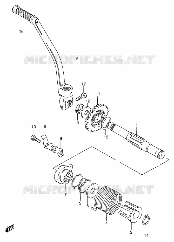 KICK STARTER (GS125UX/UY) Suzuki MOTO 125 GS 2000  GS125ESY(E71)