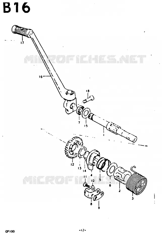 KICK STARTER Suzuki MOTO 100 GP 1978  GP100C(C/N)