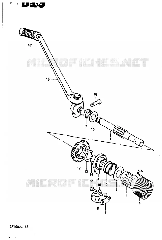 KICK STARTER Suzuki MOTO 100 GP 1999  GP100EX(X/D/L)