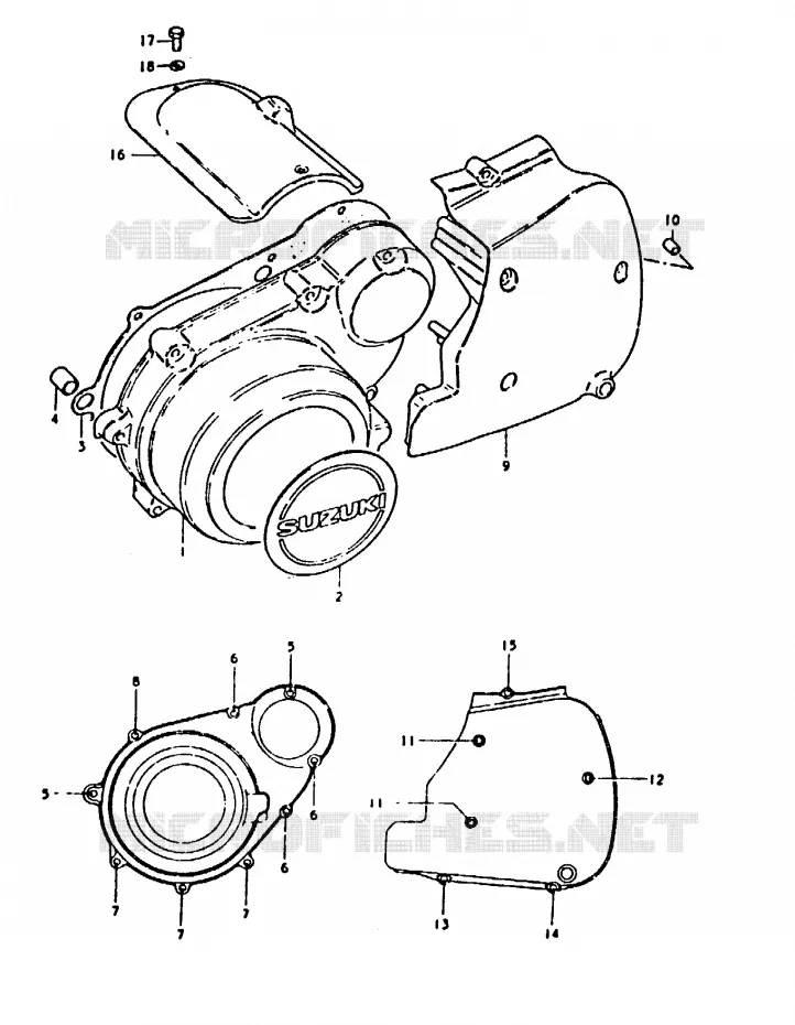 LEFT CRANKCASE COVER Suzuki MOTO 1000 GS 1979  GS1000S