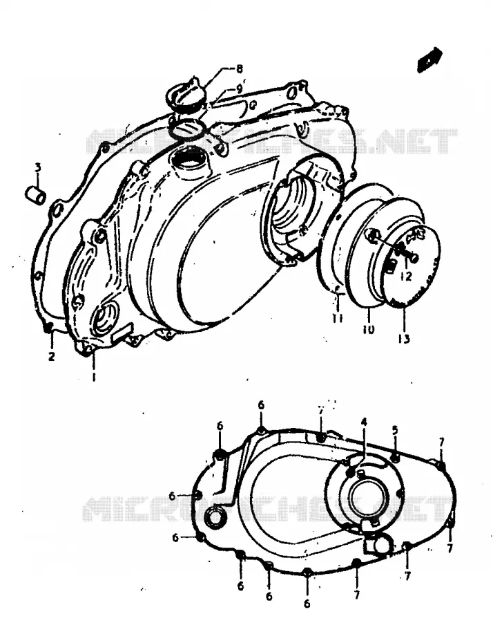 LEFT CRANKCASE COVER Suzuki MOTO 400 GS 1978  GS400C(C/N)