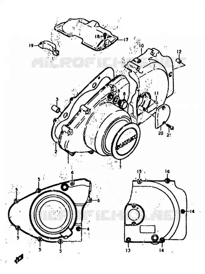 LEFT CRANKCASE COVER Suzuki MOTO 400 GS 1978  GS400C(C/N)