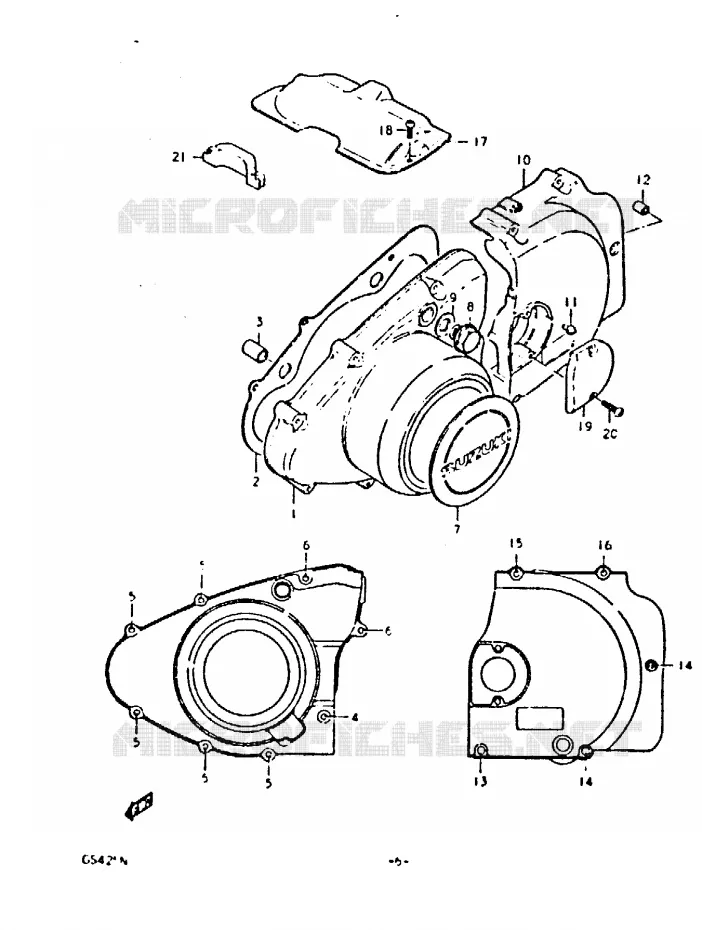 LEFT CRANKCASE COVER Suzuki MOTO 425 GS 1992  GS425N(N)