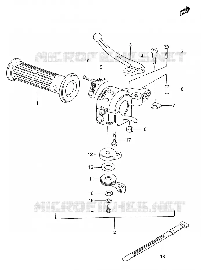 LEFT SWITCH - HANDGRIP (E6, E9, E10, E24, E26) Suzuki SCOOTER 50 FZ 1989  FZ50K(E1)