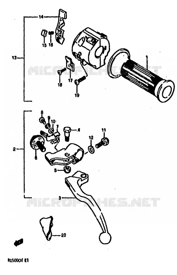 LEFT SWITCH - HANDGRIP (MODEL G) Suzuki MOTO 500 RG 1987  RG500CH(E1)