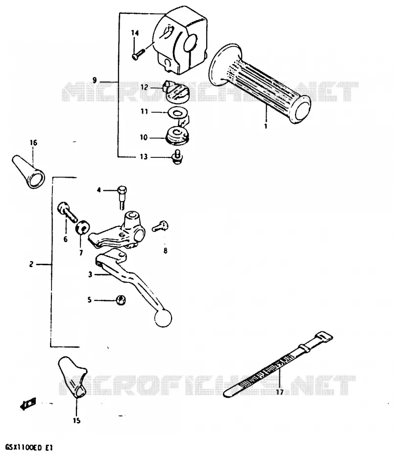LEFT SWITCH - HANDGRIP (MODEL Z) Suzuki MOTO 1100 GSX-E 1983  GSX1100ESD(Z/D)