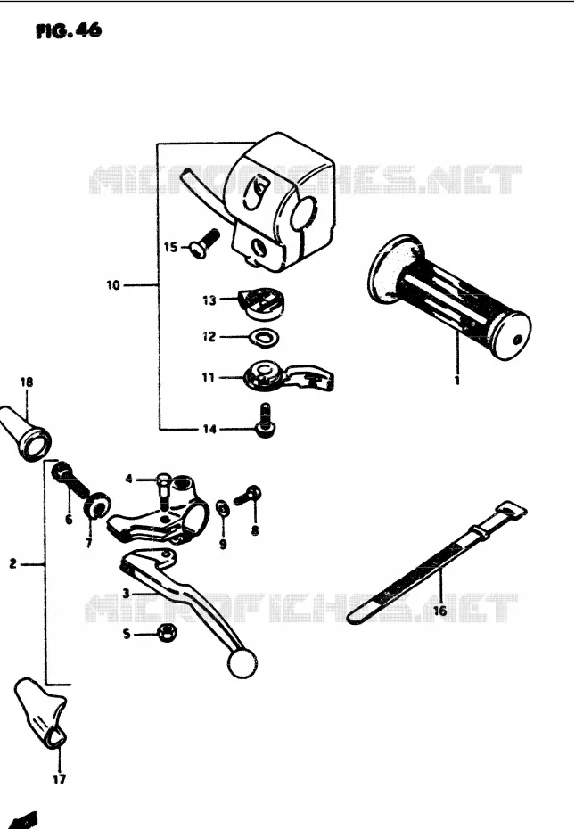 LEFT SWITCH - HANDGRIP Suzuki MOTO 1100 GS-G 1986  GS1100GG(E/F/G)