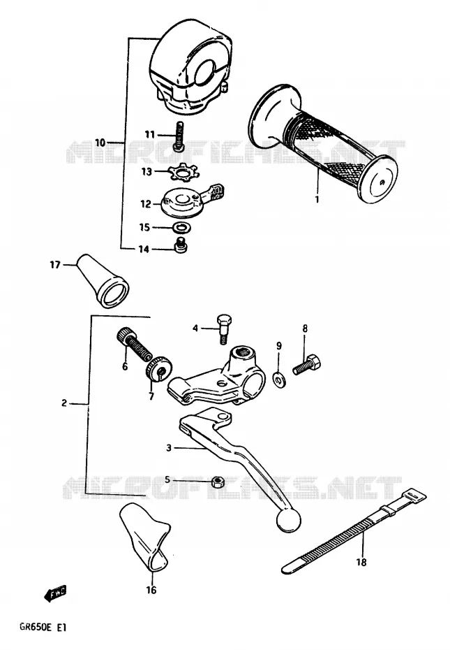 LEFT SWITCH - HANDGRIP Suzuki MOTO 650 TEMPTER 1984  GR650XE(D/E)