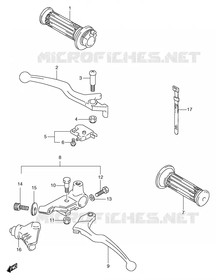 LEVERS - HANDGRIPS (P37) Suzuki MOTO 125 GS 1999  GS125SX(E71)