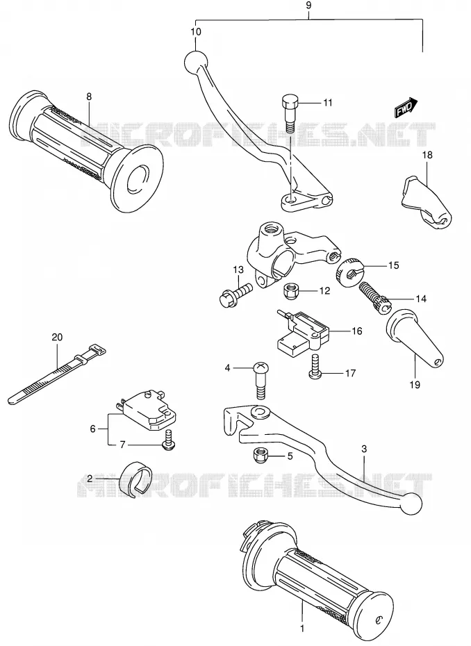LEVERS - HANDGRIPS Suzuki MOTO 125 GN 1998  GN125EW(E28)