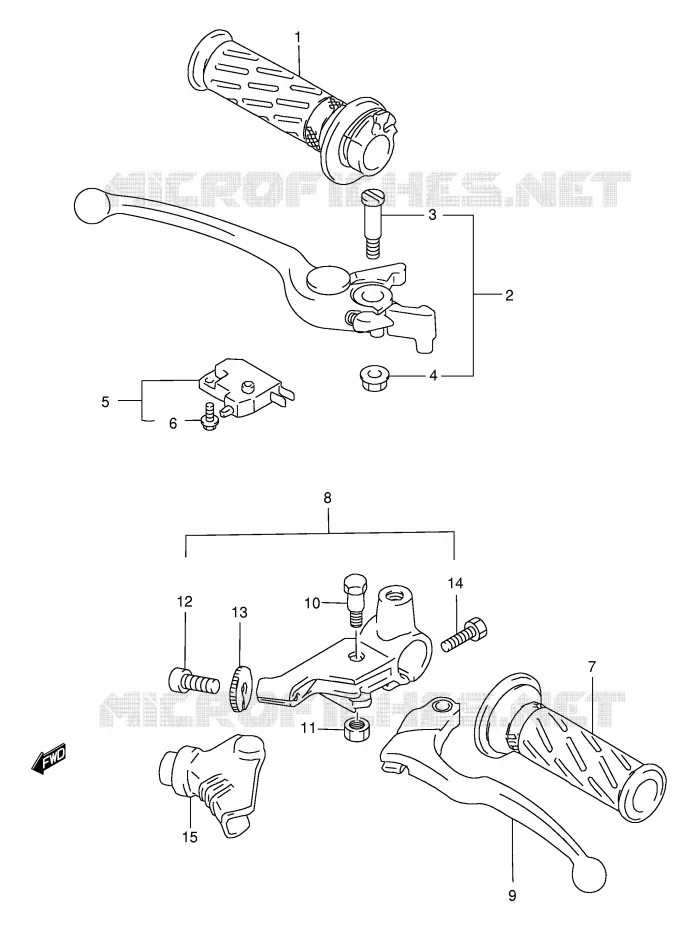 LEVERS - HANDGRIPS Suzuki MOTO 500 GS-E 2001  GS500UK1(E2)
