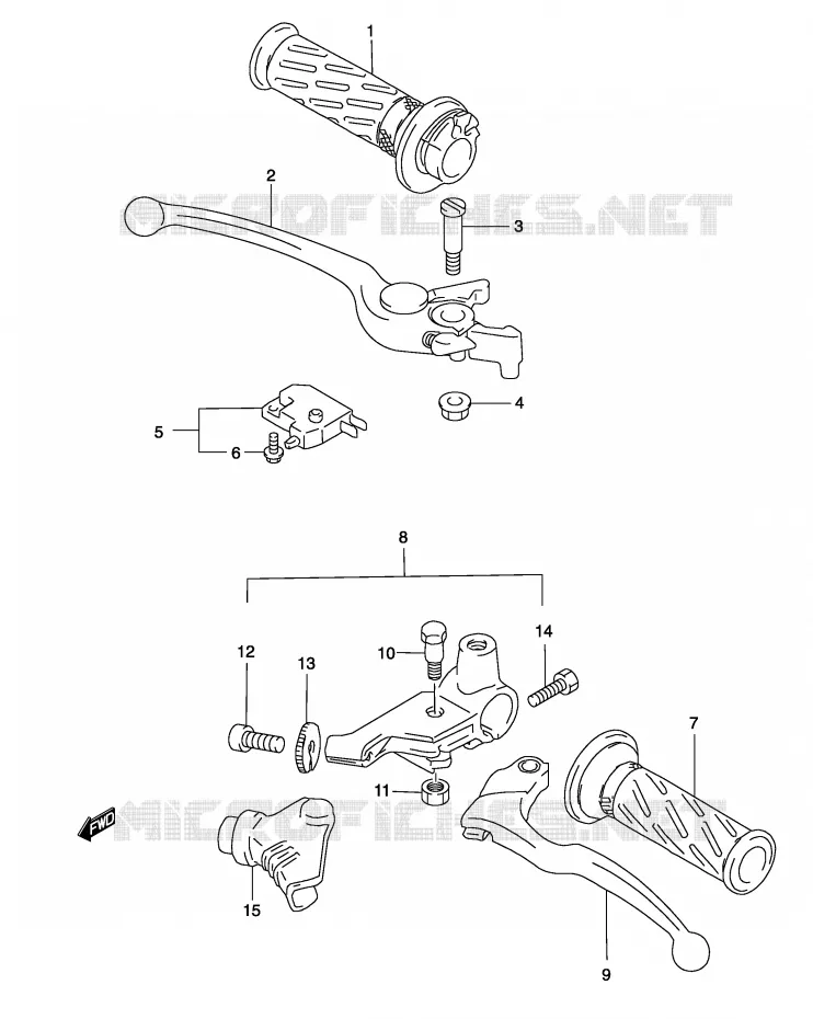LEVERS - HANDGRIPS Suzuki MOTO 500 GS-F 2004  GS500FK4(P19)