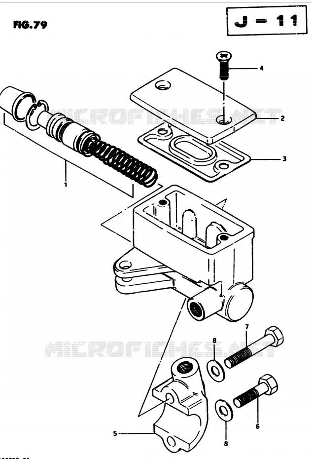 MASTER CYLINDER (E34) Suzuki MOTO 450 GS 1983  GS450D(2/Z/D)
