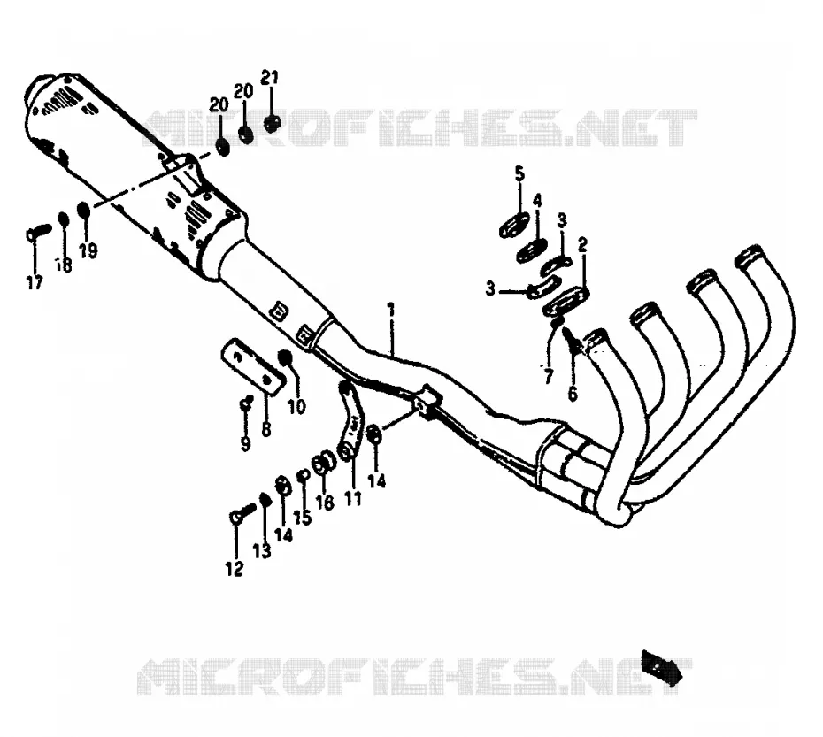MUFFLER Suzuki MOTO 1100 GSX-R 1987  GSX-R1100H(G/H/J)