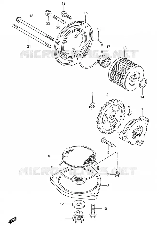 OIL PUMP Suzuki MOTO 125 GS 1994  GS125ESR(E1)