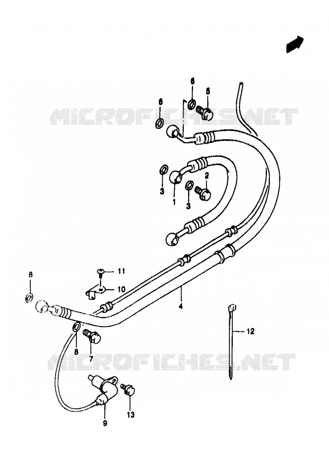 REAR BRAKE HOSE (GSF1200SAV/SAW/SAX/SAY) Suzuki MOTO 1200 BANDIT 2000  GSF1200SAY(T/V/W/X/Y)