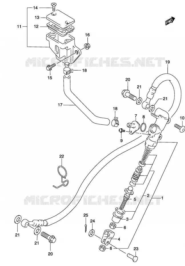 REAR BRAKE MASTER CYLINDER (MODEL K3) Suzuki MOTO 500 GS-F 2004  GS500FUK4(P19)