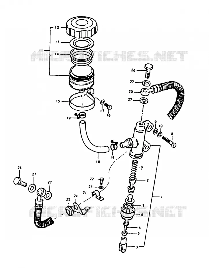 REAR BRAKE MASTER CYLINDER Suzuki MOTO 1000 GS 1979  GS1000S