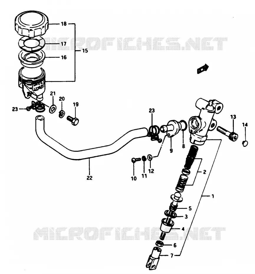 REAR BRAKE MASTER CYLINDER Suzuki MOTO 1150 GS 1985  GS1150ESF(E/F/G)