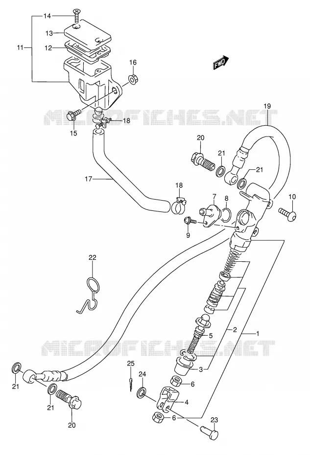 REAR BRAKE MASTER CYLINDER Suzuki MOTO 500 GS-E 1993  GS500EP(E2)