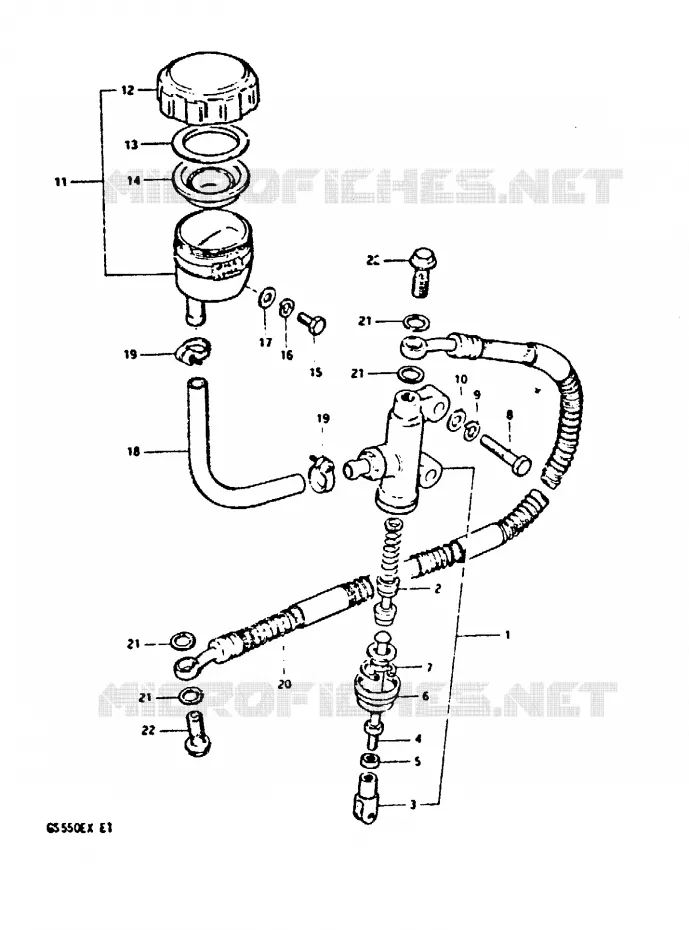 REAR BRAKE MASTER CYLINDER Suzuki MOTO 550 GS 1981  GS550EX(X)