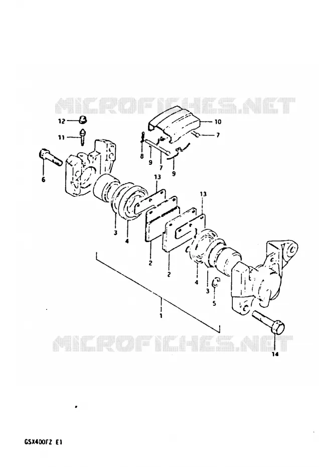 REAR CALIPER (E2, E22) Suzuki MOTO 400 GSX 1982  GSX400FZ(X/Z)