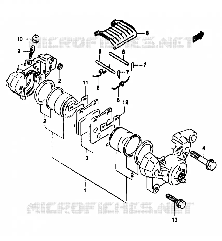 REAR CALIPER (GSF1200SAV/SAW/SAX/SAY) Suzuki MOTO 1200 BANDIT 1997  GSF1200V/GSF1200SV/GSF1200SAV