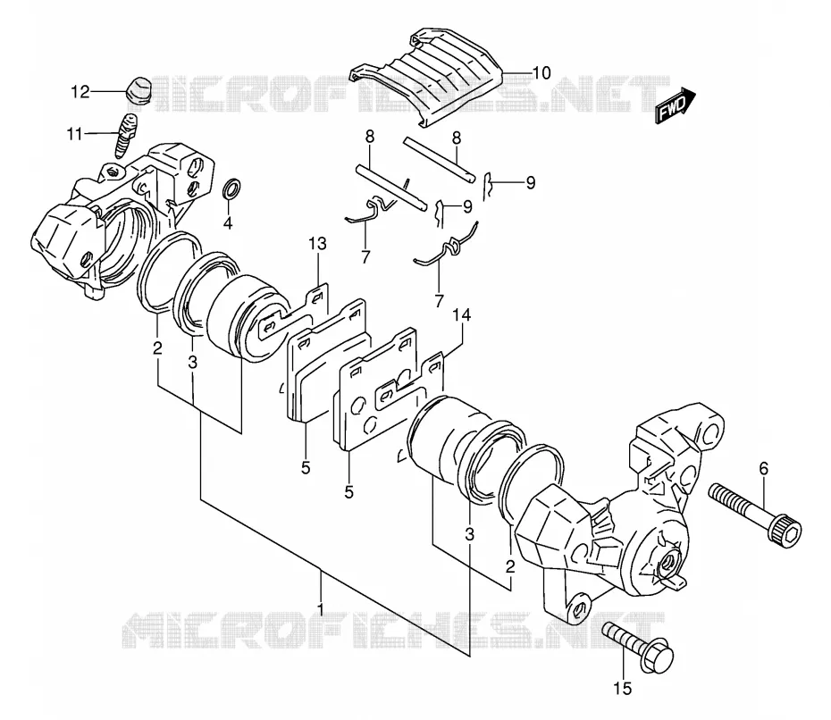 REAR CALIPER (MODEL K/L/M/N) Suzuki MOTO 500 GS-E 1996  GS500ESKT(E2)
