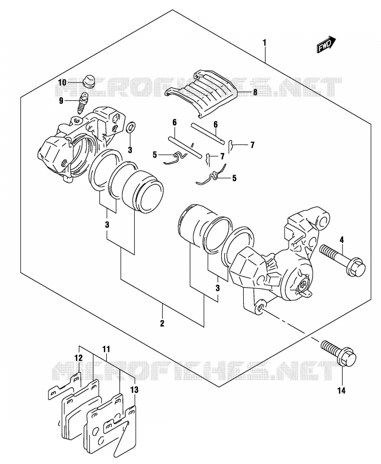 REAR CALIPER (MODEL K3) Suzuki MOTO 500 GS-E 2004  GS500K4(P19)