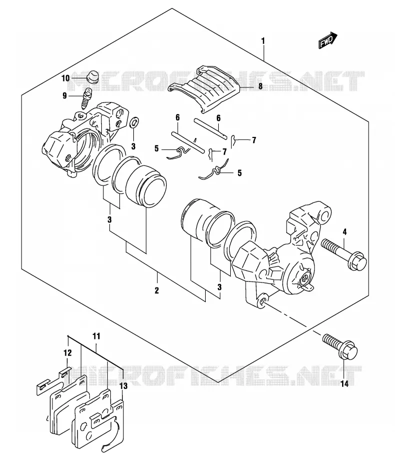 REAR CALIPER (MODEL K4) Suzuki MOTO 500 GS-E 2004  GS500K4(P19)