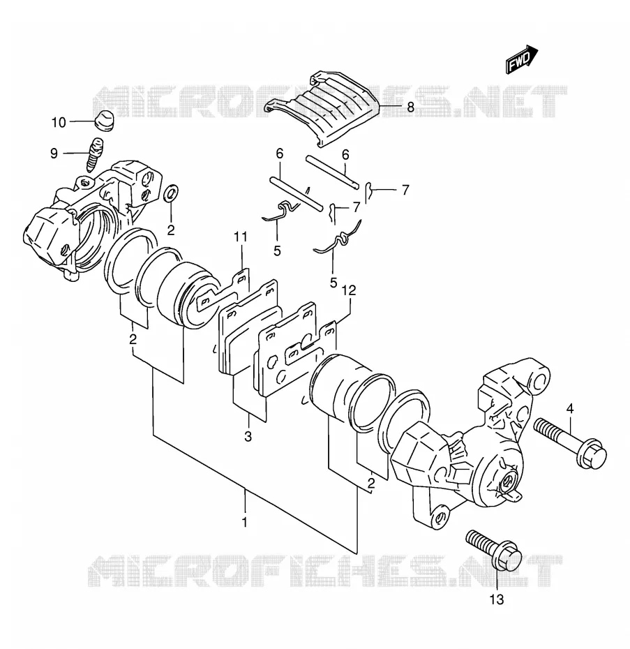 REAR CALIPER Suzuki MOTO 500 GS-E 2001  GS500K1(E2)