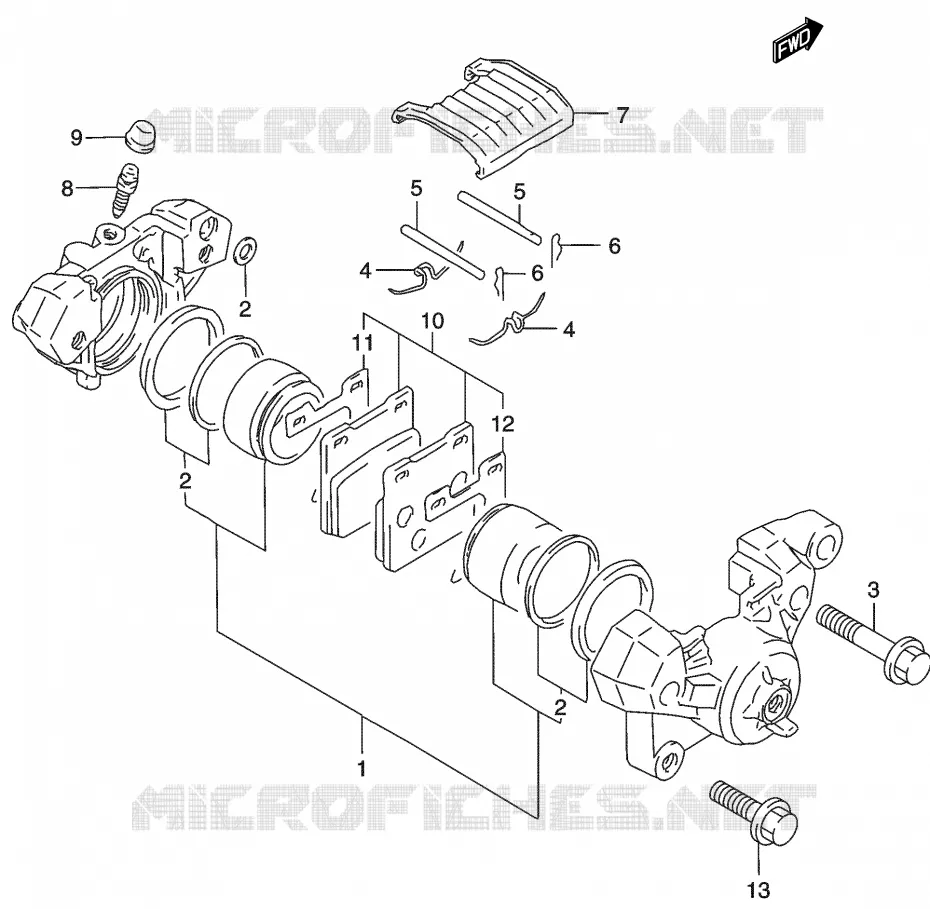 REAR CALIPER Suzuki MOTO 500 GS-E 2003  GS500K3(P19)