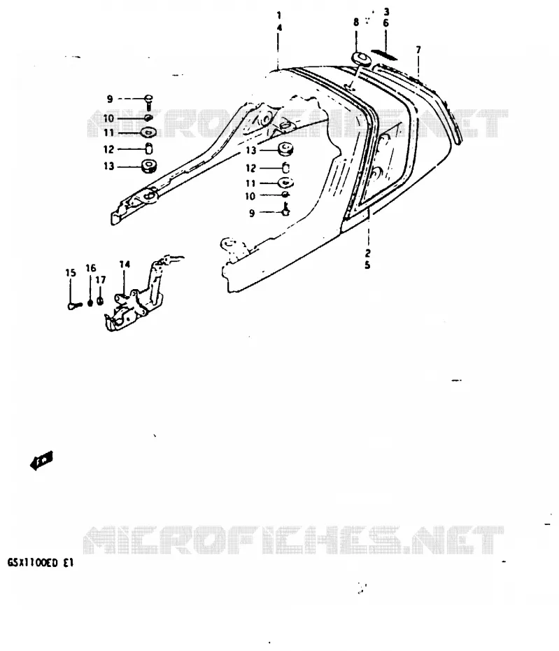 REAR FAIRING - SEAT COWL (GSX1100ESD) Suzuki MOTO 1100 GSX 1982  GSX1100Z(Z/D)