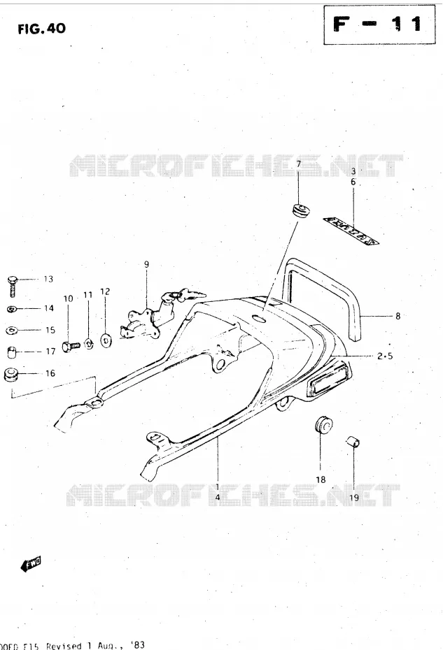 REAR FAIRING - SEAT COWL (MODEL D) Suzuki MOTO 500 GS-E 1983  GS500ED(Z/D)