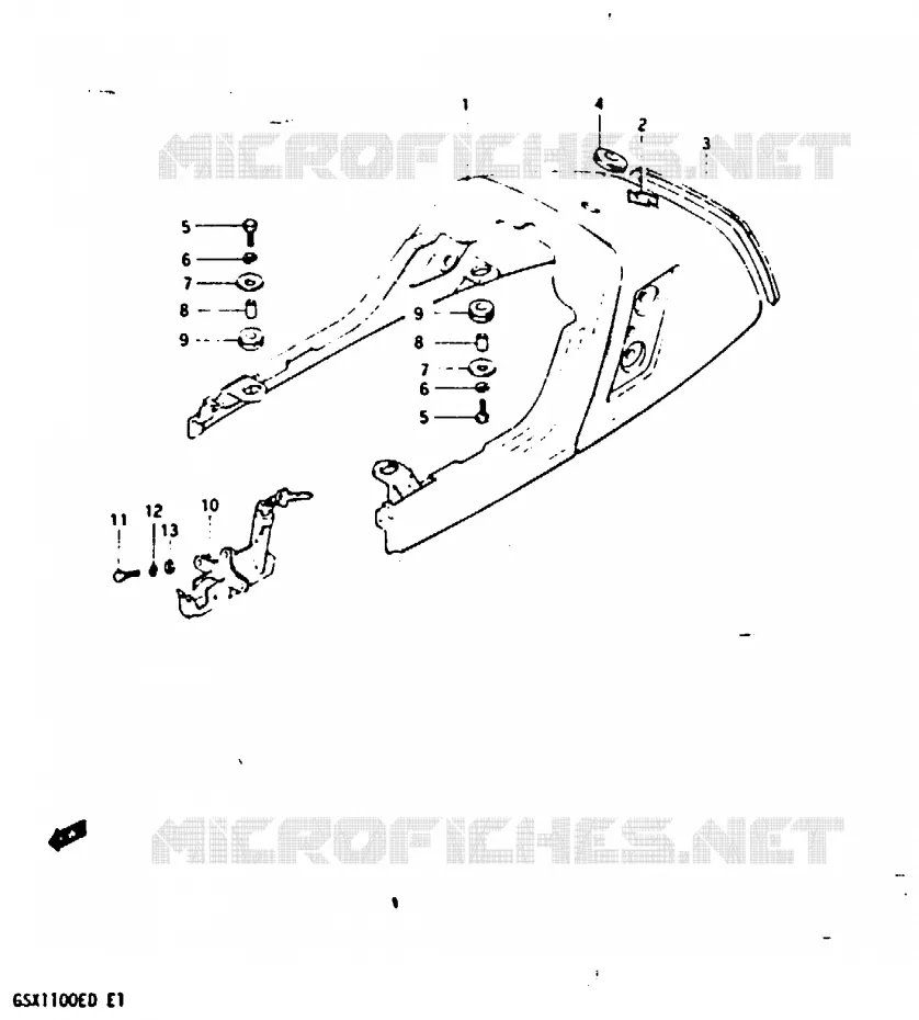 REAR FAIRING - SEAT COWL (MODEL Z) Suzuki MOTO 1100 GSX-E 1983  GSX1100ED(Z/D)