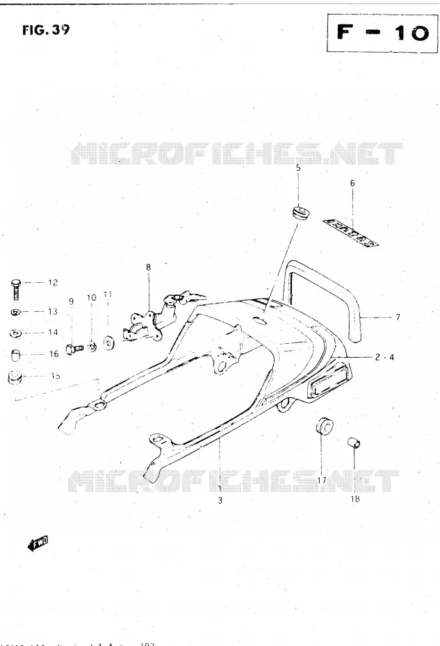 REAR FAIRING - SEAT COWL (MODEL Z) Suzuki MOTO 500 GS-E 1982  GS500EZ(Z/D)