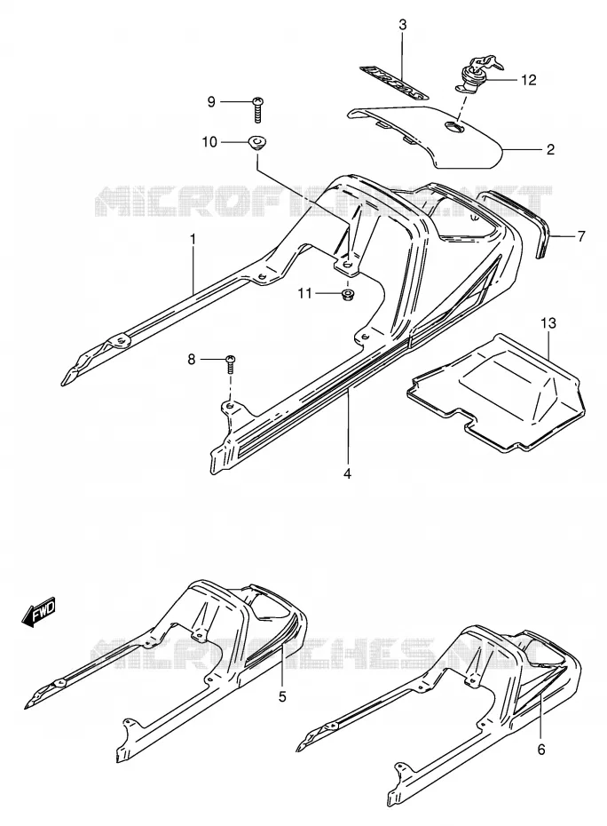 REAR FAIRING - SEAT COWL Suzuki MOTO 125 GS 1985  GS125ESF(E1)