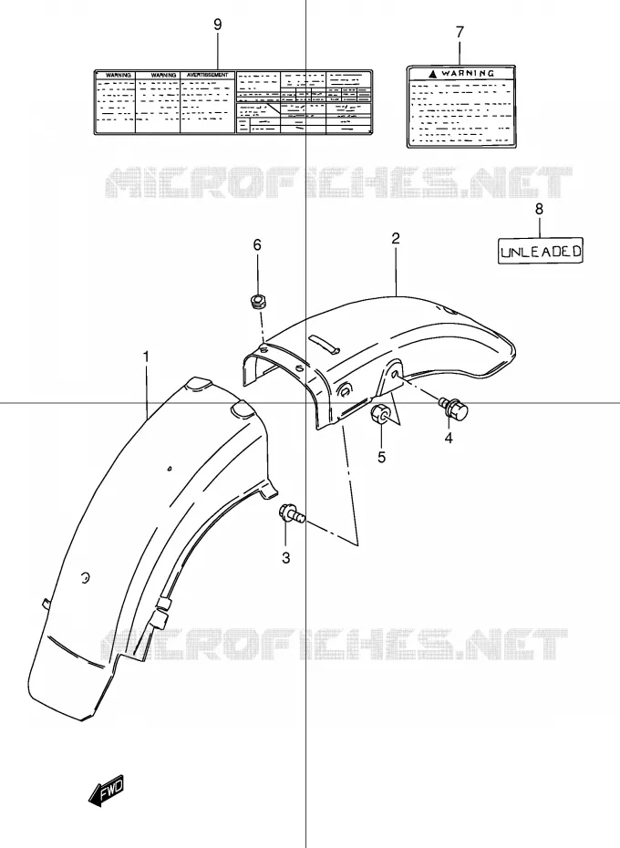 REAR FENDER (MODEL K1) Suzuki MOTO 250 GN 1996  GN250T(E2)