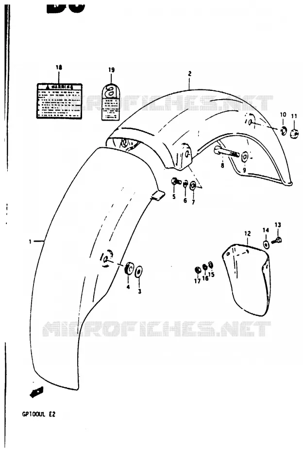 REAR FENDER Suzuki MOTO 100 GP 1983  GP100ED(X/D/L)