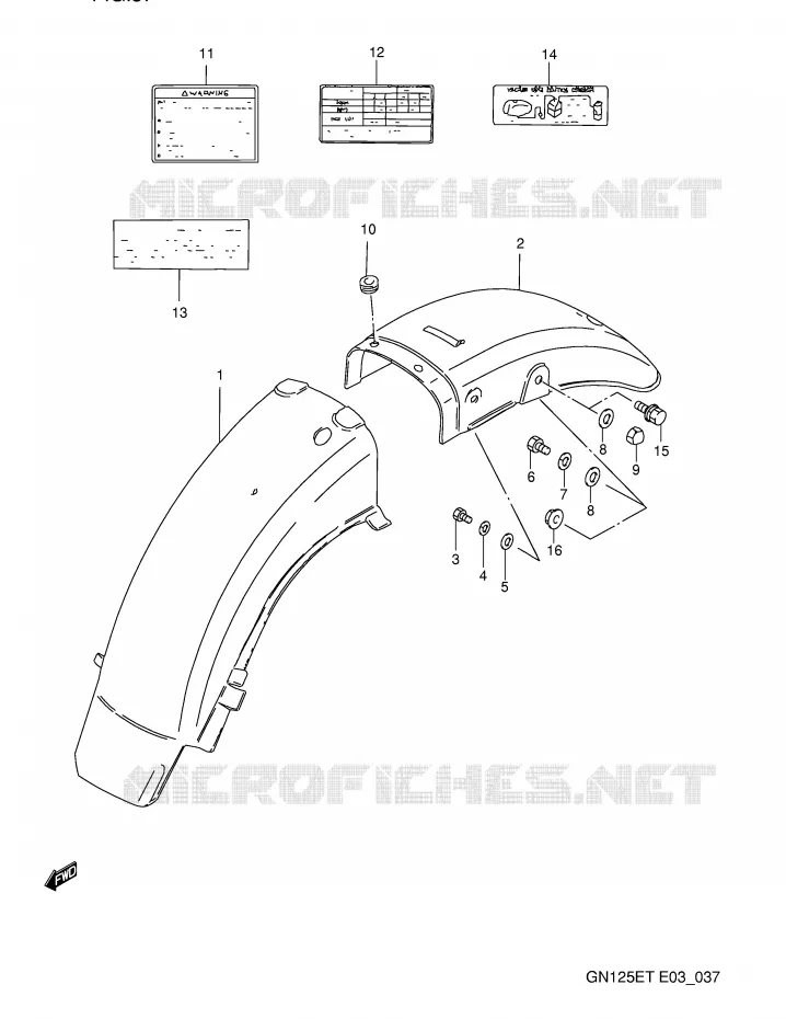 REAR FENDER Suzuki MOTO 125 GN 1991  GN125EM(E3)